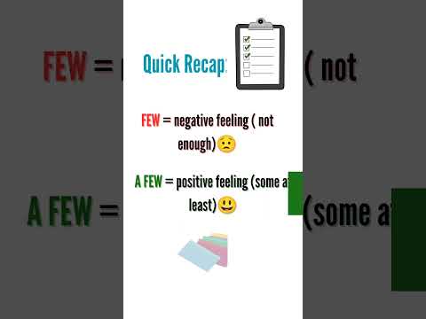 FEW vs A FEW | Don't Mix Them.. #basicenglish #learning #learnenglish #english #shorts #shortsfeed
