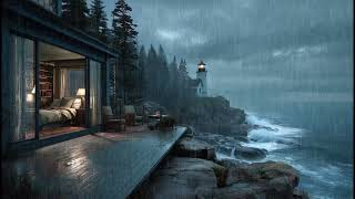 Rainy Night by the Seaside Cabin 🌊  Relaxing Rain Sounds for Deep Sleep