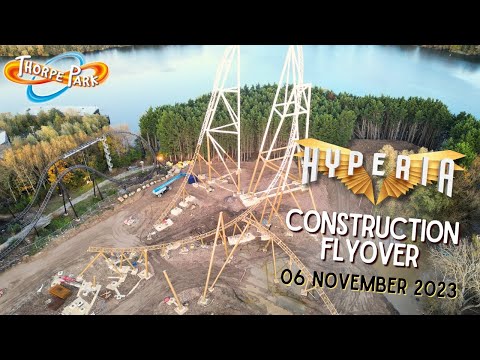 HYPERIA Construction Flyover | 06/11/23 | Thorpe Park | Project Exodus Rollercoaster Update