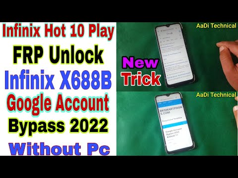 Infinix Hot 10 Play Frp Bypass 2022 without pc | Infinix X688B / Hot 10 Play google Account Bypass |