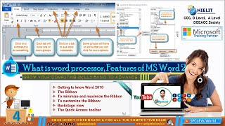 word processor an introduction | what is word processor | features of ms word 2010