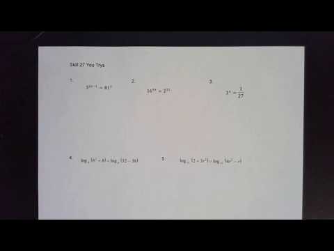 Algebra II Skill 27   Solving Log and Exponential Equations