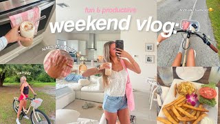fun & productive weekend vlog🌿 biking, thrifting + hanging with fam
