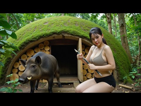 Best Survival Shelter - A Lonely Girl And Harsh Challenges/ Full Video