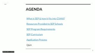 SEP Application Webinar Cohort 2
