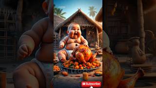Funny cute Baby 👶Story | Chicken, Burger, Pizza & Magic Mango | Kids Cartoon Animation #ai #baby