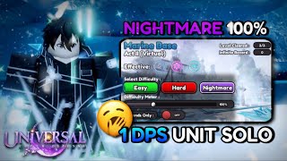 How To Solo ANY Act With Kirito In Virtual Realm | Universal Tower Defense