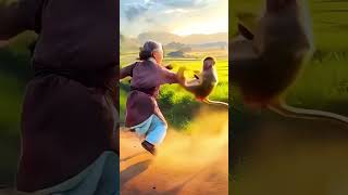 Woman vs. Manaki: Viral Fight Video Sparks Online Debate! #shortsfeed #trending #cartoon