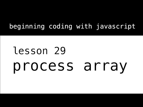 Beginning Coding With Javascript. Lesson 29: Process Array