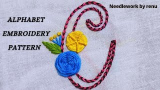Alphabet embroidery pattern / Letter C / hand embroidery alphabet pattern tutorial