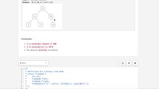 May LeetCoding Challenge - Day 24 - Construct Binary Search Tree from Preorder Traversal in C++