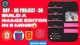 Build a Pro Image Editor with HTML, CSS & JavaScript | Add Filters, Crop & More! 🚀