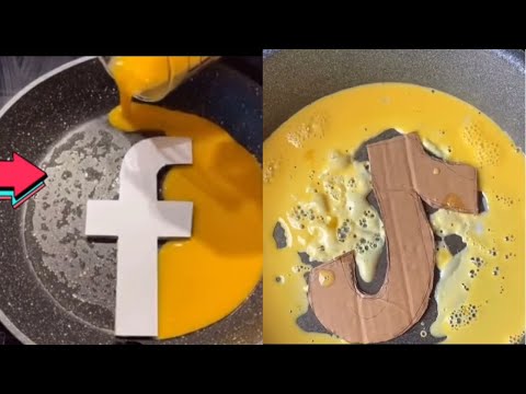 Experimenting with frying eggs according to Facebook and Tiktok logos #shorts