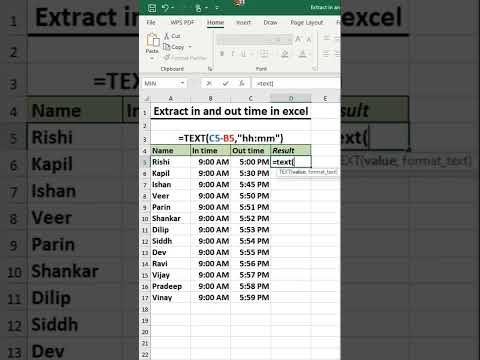 How To Extract in and out time in excel #excel #exceltips #exceltricks #exceltutorial #googlesheets