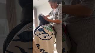 a braid out on MY DAUGHTER’S 4C hair #stayathomemom #momlife #naturalhair #hair