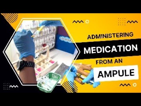 Breaking an ampule, preparing and administering  medications inside an ampule