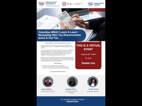 Lunch and Learn Navigating Ohio Tax Requirements  Sales & Use Tax, Employer Withholding, and OH Tax