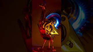 ⚙️🦚 #robotart #recycledart #art #roboticart #painting #robot #sculpture #toyphotography #scrapart