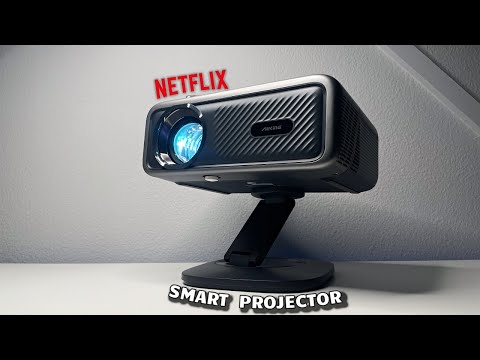 AuKing Smart Home Theater Projector with AI Auto Focus, 3D DoIby Audio & Netflix