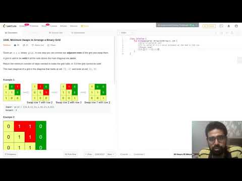 LeetCode 1536  Minimum Swaps to Arrange a Binary Grid (Weekly Contest 200)