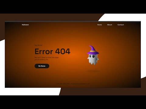 RESPONSIVE LANDING PAGE WITH HTML CSS JAVASCRIPT | ERROR 404 PAGE HALLOWEN #halloween #htmlcss
