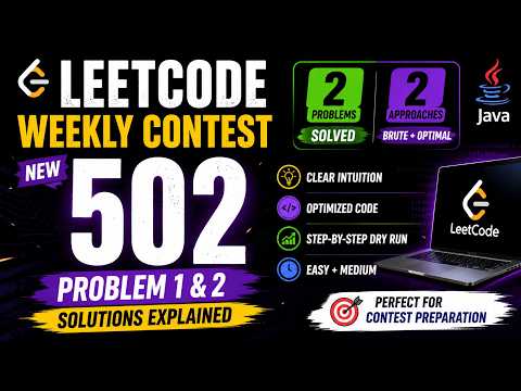 Weekly Contest 502 Solutions | Easy + Medium Problems