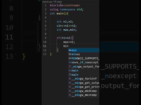 Cpp Program to find maximum & minimum among two numbers | C++