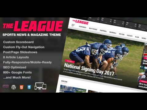 The League theme WordPress explain | sports wordpress website