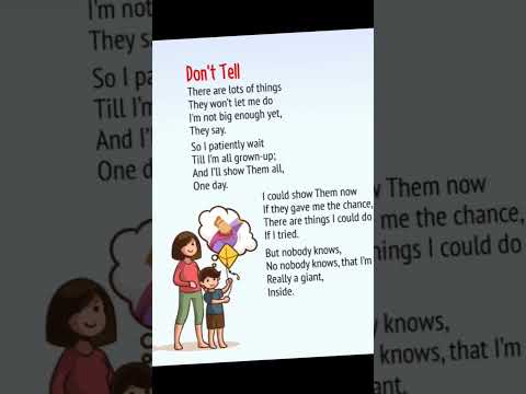 Poem | Don't Tell | #englishlearning #studylover #kidspoem #kidslearning #kidslesson #englishforkids