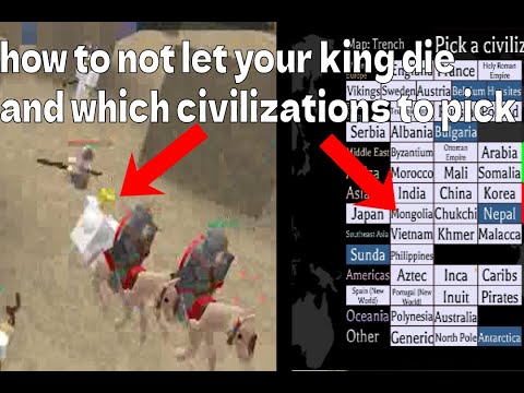 How to avoid the king moving and which civilizations to pick in Roblox make your own army
