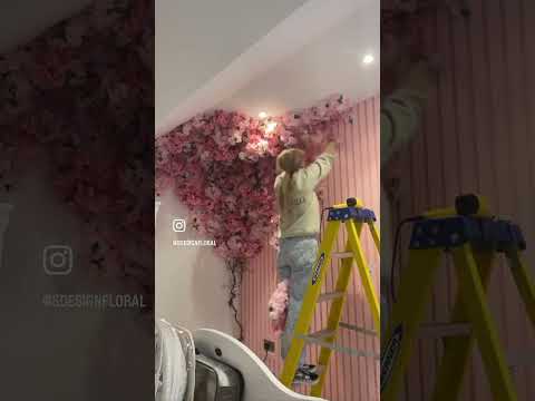 Cherry blossom tree created for baby's nursery