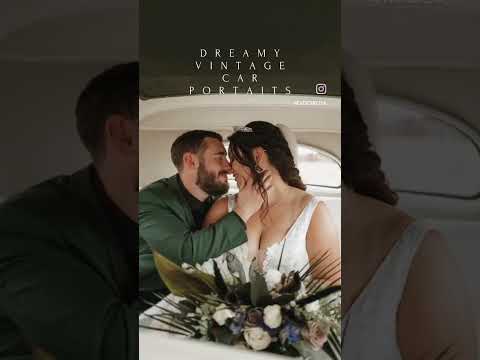 Moody vintage car wedding vibes!