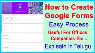 How to Create Google Form Telugu || Latest Google Forms || Venkitechnology