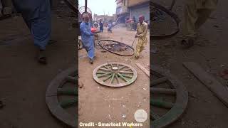 Ancient Wheel Making !? #facts #amazing #engineering #antique #workers #skill #talent #physics