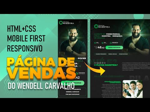 Landing page | Página de Vendas do Wendell Carvalho | Mobile First, Responsivo, do zero e explicado