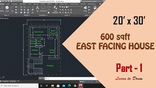 Autocad tutorial for civil engineers (Part-2) | 20x30 EAST facing house plans as per vastu | autocad