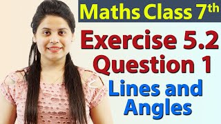 Q 1, Ex 5.2 - Lines and Angles - Chapter 5 - Maths Class 7th - NCERT