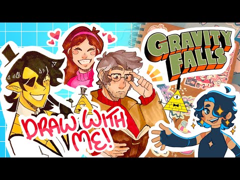 draw with me! ☆ gravity falls! (ford + mabel + bill) || sketchbook drawing + commentary
