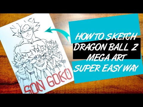 HOW TO SKETCH GOKU MEGA ART | EPIC ART