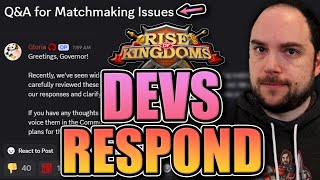 Piloting and Matchmaking [official developer response] Rise of Kingdoms