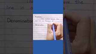 Define Numerator and Denominator #shorts