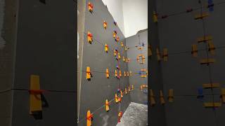 Perfect Large Tile Installation Using Leveling Clips | Professional Wall Tiling Method