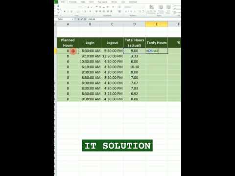 How to calculate time spent in office #exceltech #excel #exceltricks #spreadsheets