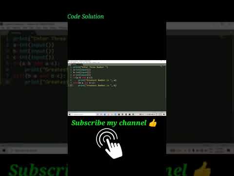 #Python ||  How to check greatest in three integer numbers #Python || #Shorts