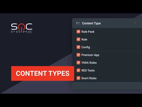 Content types at Threat Detection Marketplace (TDM)