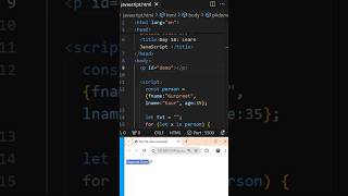 58/60 use of for in loop #ytshort #javascript #coding #programming #share