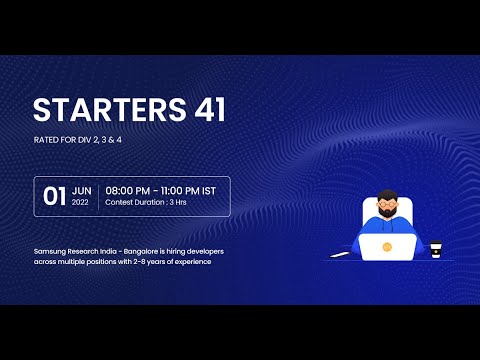 Starters 43  CODECHEF :  Question explanation