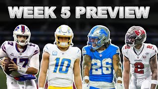 Week 5 Sunday NFL Game Previews (In-Depth Football Statistical Breakdowns)