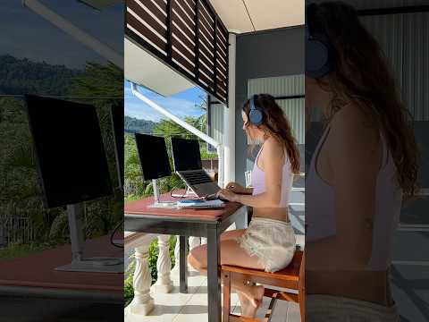 Minimal Travel Desk Setup | in Thailand #desksetup #coding #digitalnomad