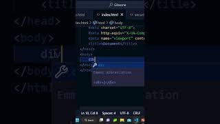 Shortcut for using DIV elements in html..     #programming #calculation #easteregg #coding  #viral